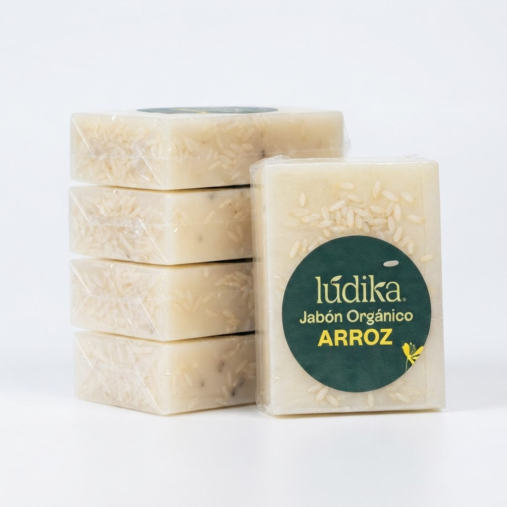 Jabón de Arroz Orgánico | Facial | Limpiador Facial y Corporal | Recuperador de Tono y Control de Grasa