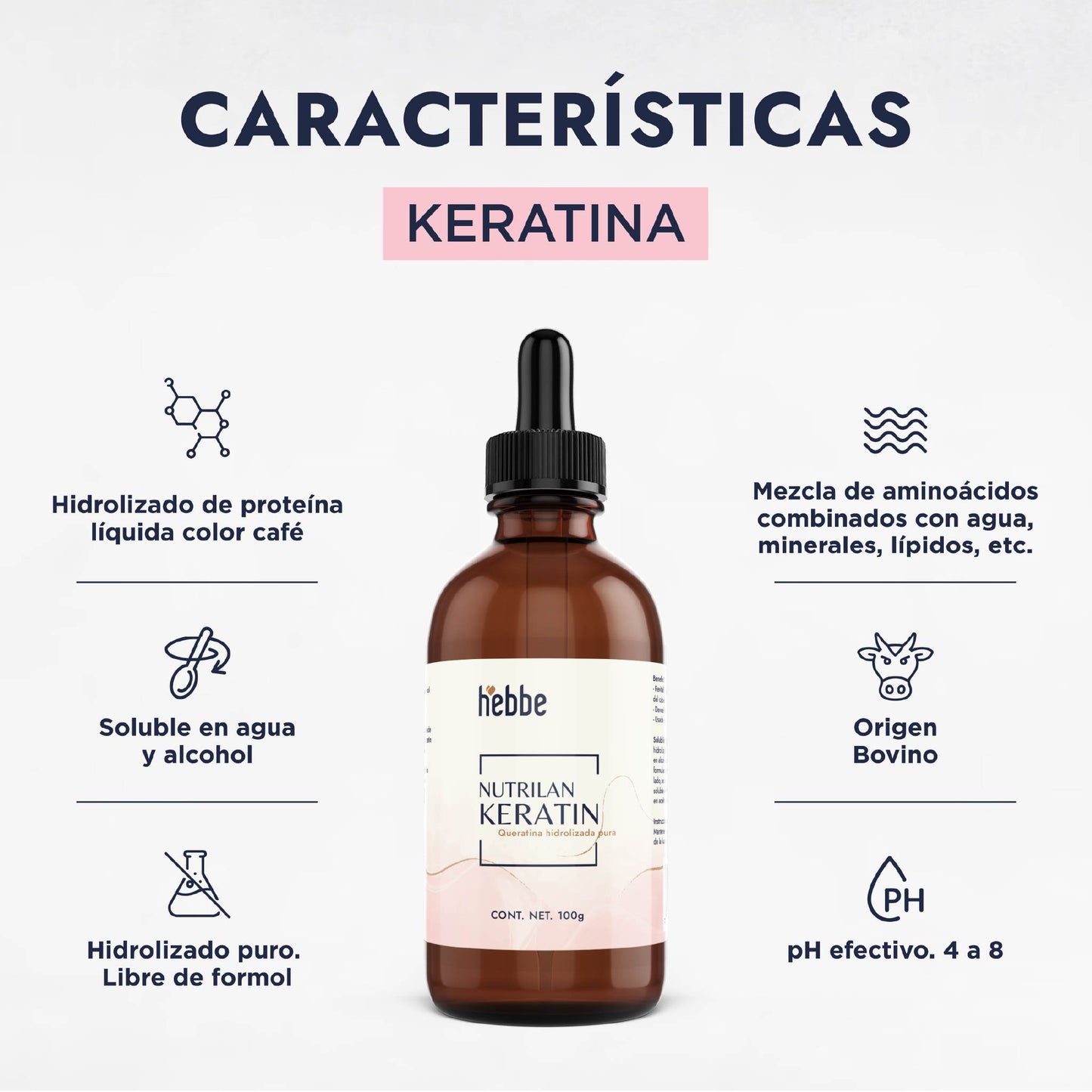 Proteína de Queratina Hidrolizada | Cabello y Uñas | Reestructurante, Filmógena y Protectora