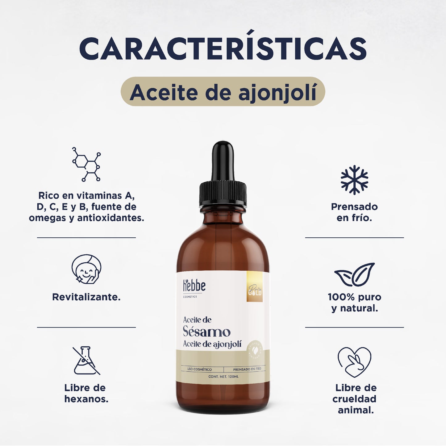 Aceite de Sésamo Ajonjolí Virgen | Facial Capilar y Corporal | Antiedad, Hidratante y Protector Capilar