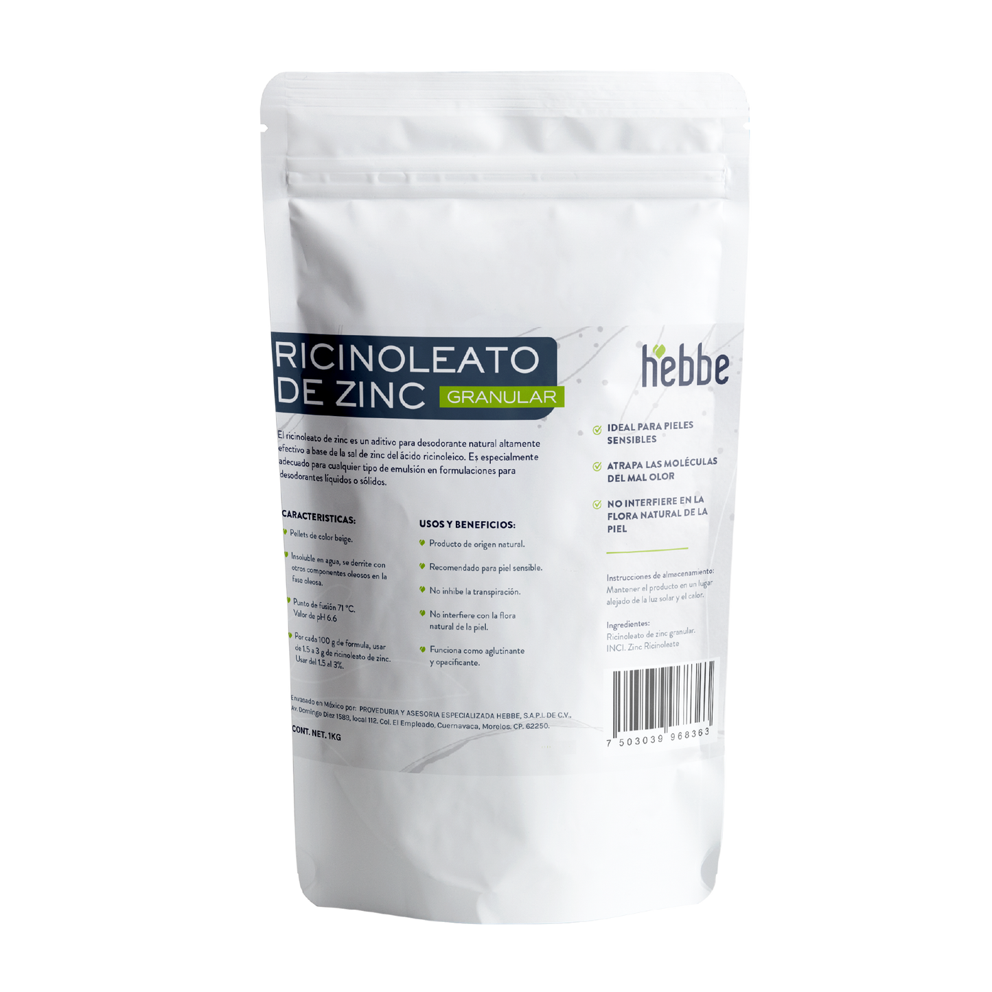 Ricinoleato de Zinc | Agente Desodorante Natural | Neutralizador Molecular de Olores