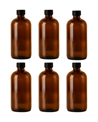 Botella Boston | 8 oz | Envase de Vidrio Ambár | Grado farmacéutico