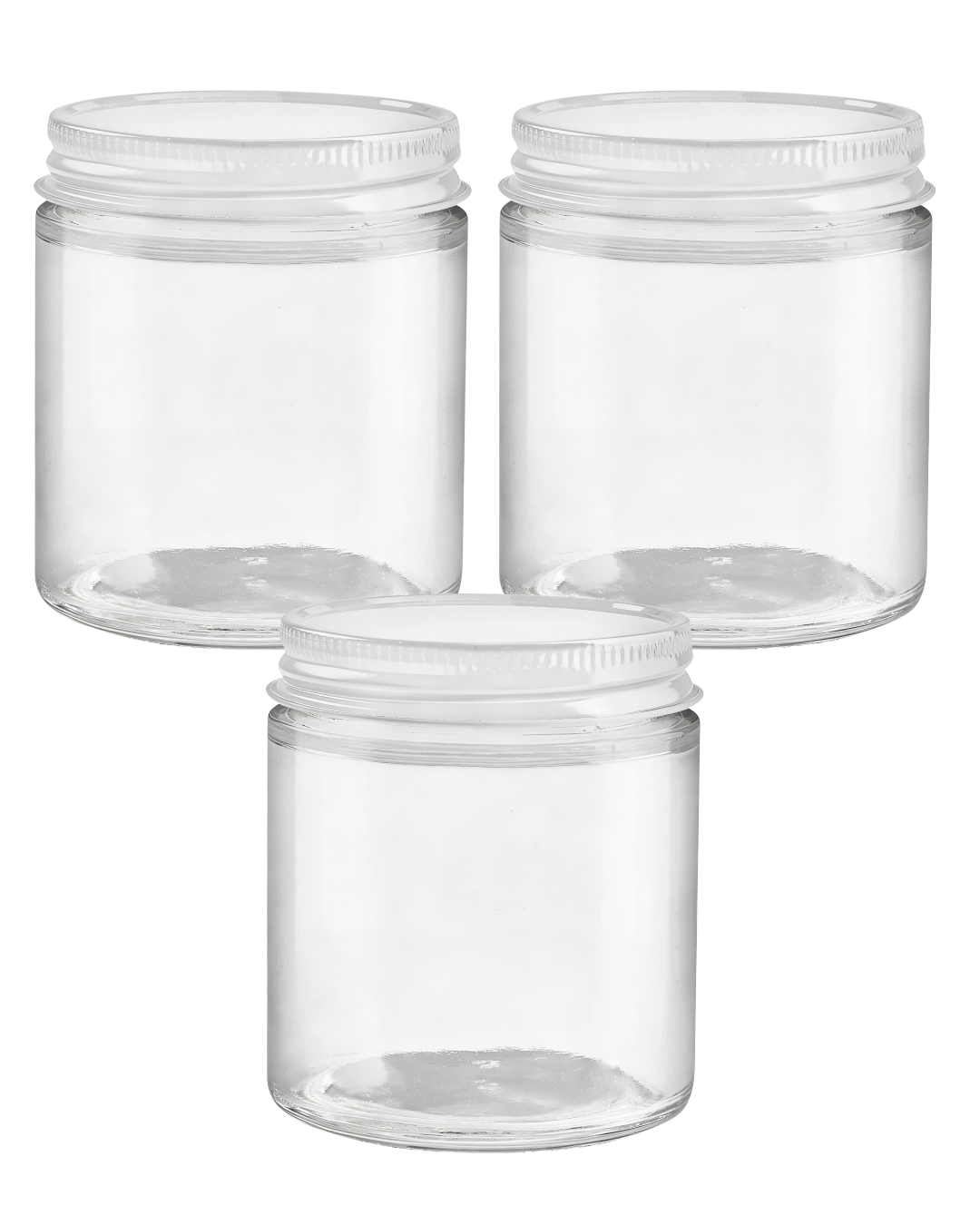 Frascos Rectos | 4 oz |Tarro de Vidrio Transparente con Tapa Metálica | Grado farmacéutico