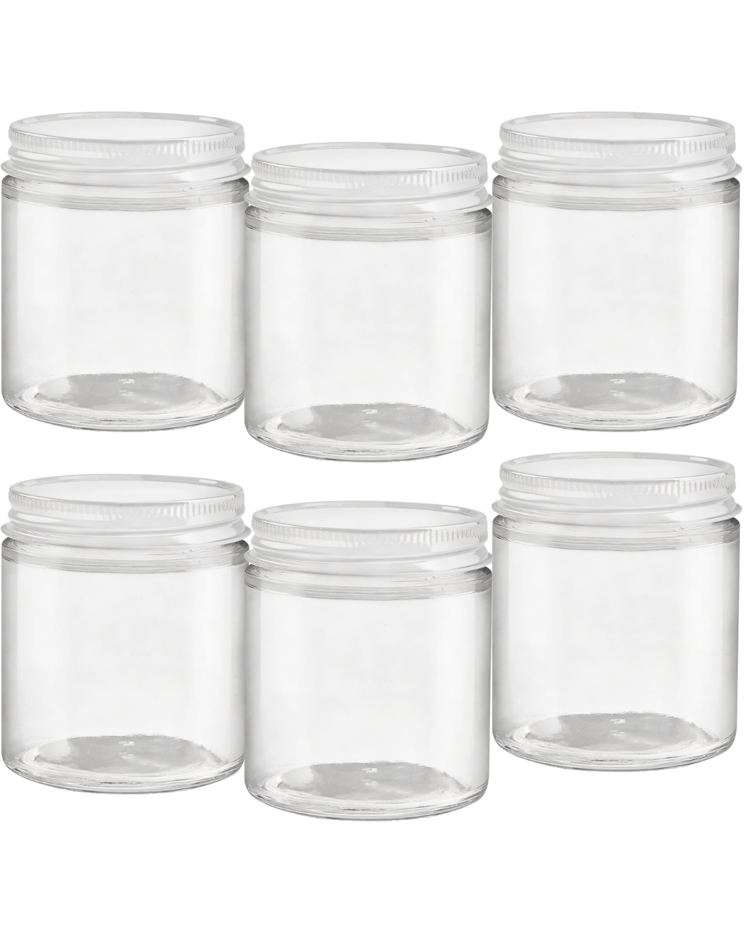 Frascos Rectos | 4 oz |Tarro de Vidrio Transparente con Tapa Metálica | Grado farmacéutico