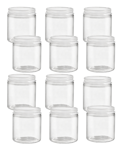 Frascos Rectos | 4 oz |Tarro de Vidrio Transparente con Tapa Metálica | Grado farmacéutico