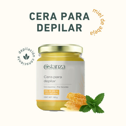 Kit de Depilación | Cera Española, Gel Post-Depilatorio y Aplicadores para una Piel Suave y Cuidada