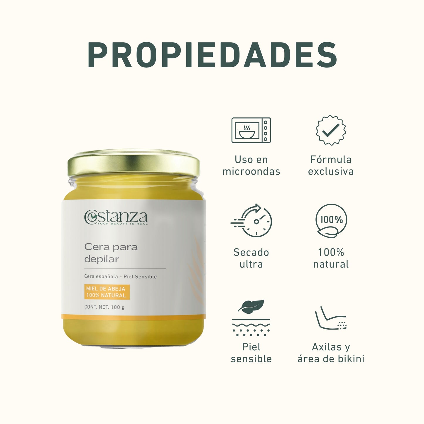 Kit de Depilación | Cera Española, Gel Post-Depilatorio y Aplicadores para una Piel Suave y Cuidada