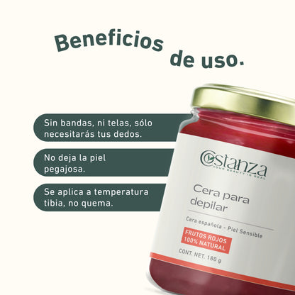 Kit de Depilación | Cera Española, Gel Post-Depilatorio y Aplicadores para una Piel Suave y Cuidada