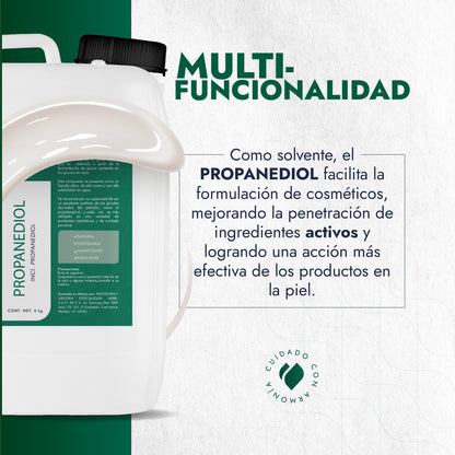 Propanediol Natural | Facial, Capilar y Corporal | Solvente, Humectante y Potenciador Sensorial