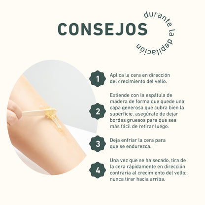 Cera para Depilar de Miel de Abeja | 2 Frascos para una Depilación Rápida, Suave y para Zonas Sensibles