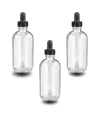Frasco Gotero | 4 oz | Envase Vidrio Transparente| Precisión y Protección para Sérums