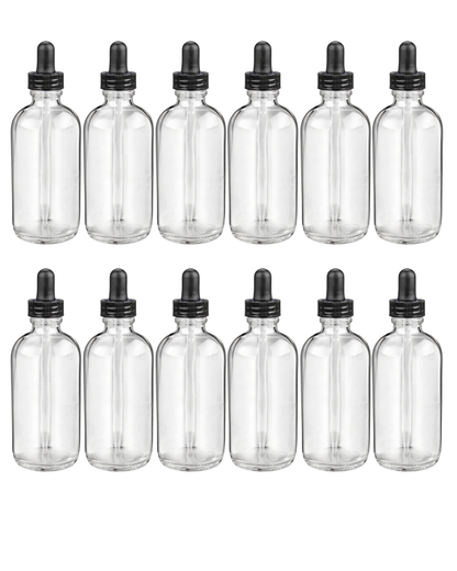 Frasco Gotero | 4 oz | Envase Vidrio Transparente| Precisión y Protección para Sérums