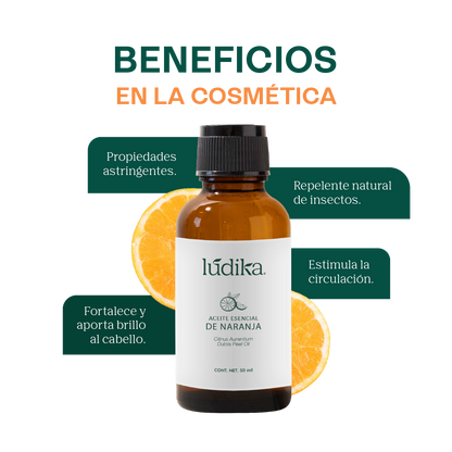 Aceite Esencial de Naranja | Alimenticio y Cosmético | Rejuvenecedor, Purificante y Vibrante para Piel, Cabello y Ánimo