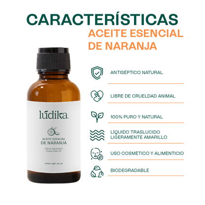 Aceite Esencial de Naranja | Alimenticio y Cosmético | Rejuvenecedor, Purificante y Vibrante para Piel, Cabello y Ánimo