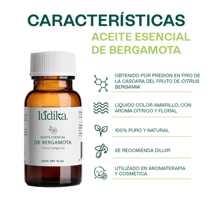 Aceite Esencial de Bergamota | Aromaterapia y Spa | Calmante, Purificante y Elevador del Ánimo para Piel y Mente