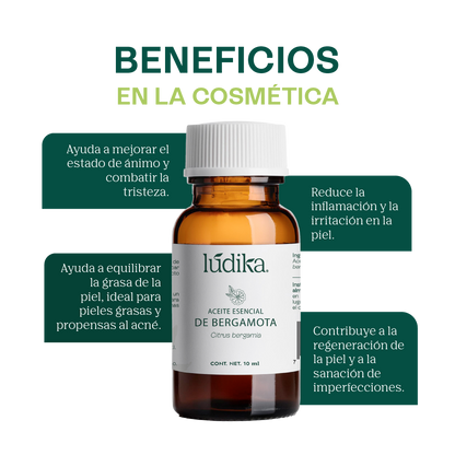Aceite Esencial de Bergamota | Aromaterapia y Spa | Calmante, Purificante y Elevador del Ánimo para Piel y Mente