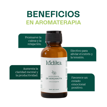 Aceite Esencial de Bergamota | Aromaterapia y Spa | Calmante, Purificante y Elevador del Ánimo para Piel y Mente