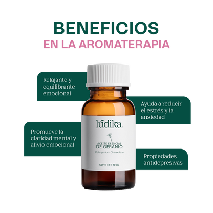 Aceite Esencial de Geranio | Facial, Spa y Aromaterapia | El Equilibrio Floral para Piel Radiante, Cabello Saludable y Bienestar Emocional