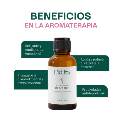 Aceite Esencial de Geranio | Facial, Spa y Aromaterapia | El Equilibrio Floral para Piel Radiante, Cabello Saludable y Bienestar Emocional