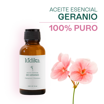 Aceite Esencial de Geranio | Facial, Spa y Aromaterapia | El Equilibrio Floral para Piel Radiante, Cabello Saludable y Bienestar Emocional
