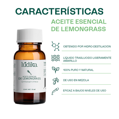 Aceite Esencial de Lemongrass | Facial, Capilar y Spa | Control de Grasa, Antiacné y Revitalizante para Piel y Cabello