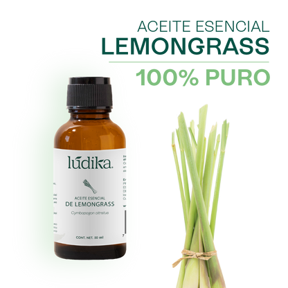 Aceite Esencial de Lemongrass | Facial, Capilar y Spa | Control de Grasa, Antiacné y Revitalizante para Piel y Cabello