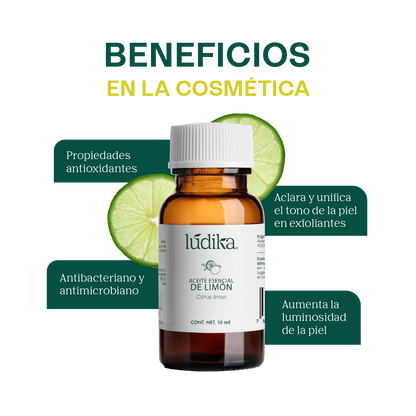 Aceite Esencial de Limón | Alimenticio, Facial y Aromaterapia | Iluminador Cutáneo, Purificante y Energizante para Piel y Ambiente