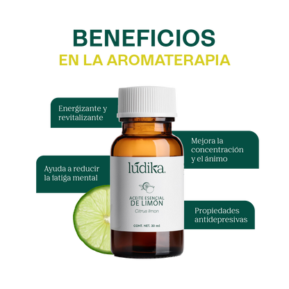 Aceite Esencial de Limón | Alimenticio, Facial y Aromaterapia | Iluminador Cutáneo, Purificante y Energizante para Piel y Ambiente