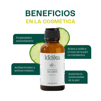 Aceite Esencial de Limón | Alimenticio, Facial y Aromaterapia | Iluminador Cutáneo, Purificante y Energizante para Piel y Ambiente