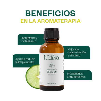 Aceite Esencial de Limón | Alimenticio, Facial y Aromaterapia | Iluminador Cutáneo, Purificante y Energizante para Piel y Ambiente