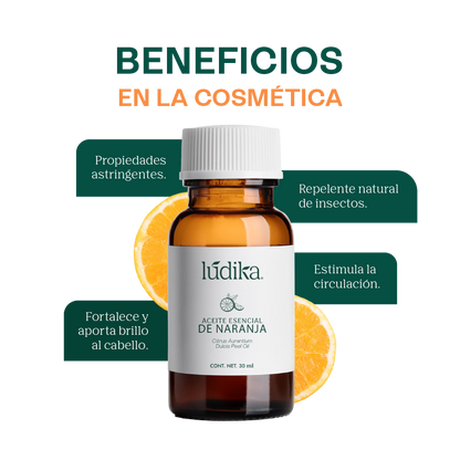 Aceite Esencial de Naranja | Alimenticio y Cosmético | Rejuvenecedor, Purificante y Vibrante para Piel, Cabello y Ánimo