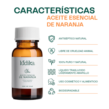 Aceite Esencial de Naranja | Alimenticio y Cosmético | Rejuvenecedor, Purificante y Vibrante para Piel, Cabello y Ánimo