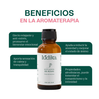 Aceite Esencial de Rosa Damascena | Facial, Spa y Aromaterapia | Elixir de Juventud para Piel Radiante y Bienestar Emocional