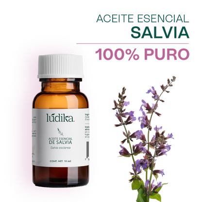 Aceite Esencial de Salvia | Corporal, Spa  y Aromaterapia| Clarificante Mental, Regenerador Cutáneo y Equilibrante para Piel y Cabello