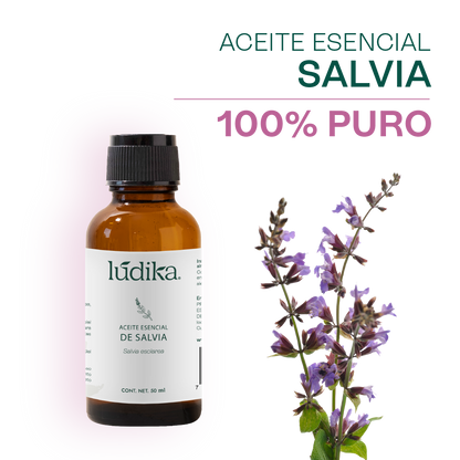 Aceite Esencial de Salvia | Corporal, Spa  y Aromaterapia| Clarificante Mental, Regenerador Cutáneo y Equilibrante para Piel y Cabello