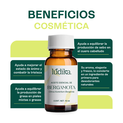Aceite Esencial de Bergamota | Aromaterapia y Spa | Calmante, Purificante y Elevador del Ánimo para Piel y Mente