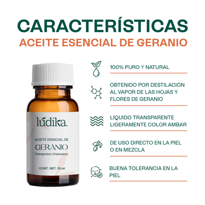 Aceite Esencial de Geranio | Facial, Spa y Aromaterapia | El Equilibrio Floral para Piel Radiante, Cabello Saludable y Bienestar Emocional