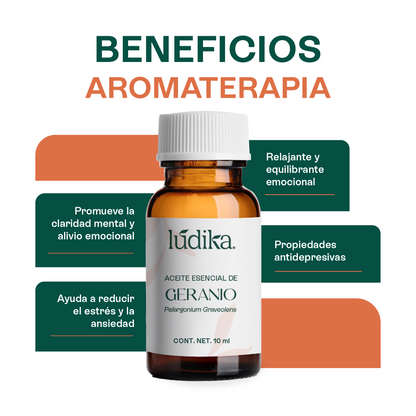 Aceite Esencial de Geranio | Facial, Spa y Aromaterapia | El Equilibrio Floral para Piel Radiante, Cabello Saludable y Bienestar Emocional