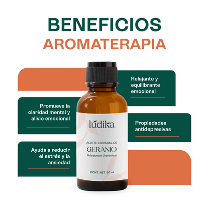 Aceite Esencial de Geranio | Facial, Spa y Aromaterapia | El Equilibrio Floral para Piel Radiante, Cabello Saludable y Bienestar Emocional