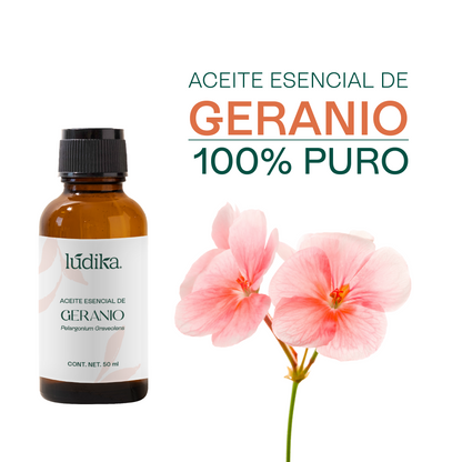 Aceite Esencial de Geranio | Facial, Spa y Aromaterapia | El Equilibrio Floral para Piel Radiante, Cabello Saludable y Bienestar Emocional