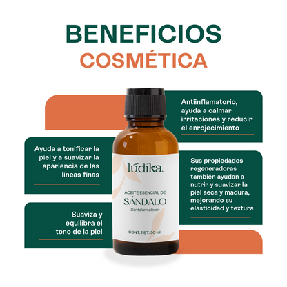 Aceite Esencial de Sándalo | Facial, Spa y Aromaterapia | El Elixir de la Paz y la Belleza para Piel Radiante y Bienestar Profundo