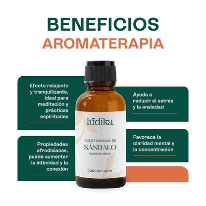 Aceite Esencial de Sándalo | Facial, Spa y Aromaterapia | El Elixir de la Paz y la Belleza para Piel Radiante y Bienestar Profundo