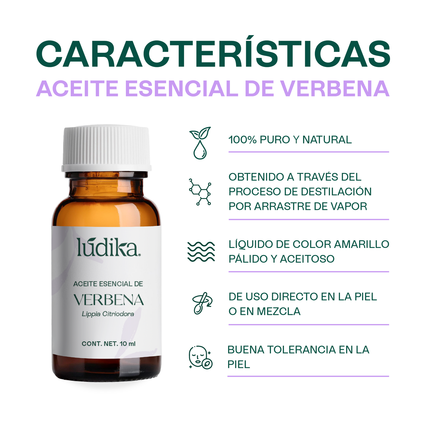 Aceite Esencial de Verbena | Corporal y Aromaterapia | Calmante y Purificante mental