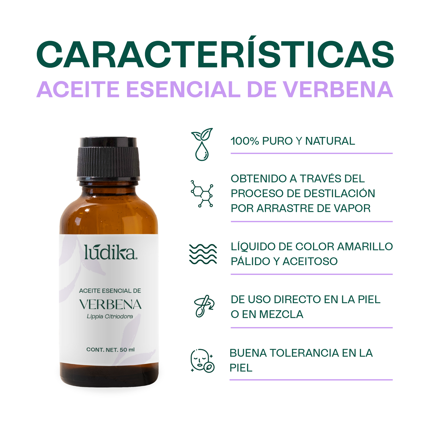 Aceite Esencial de Verbena | Corporal y Aromaterapia | Calmante y Purificante mental