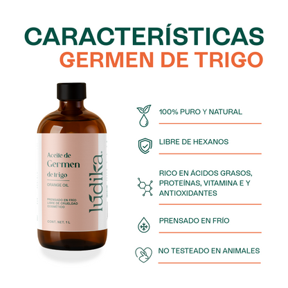 Aceite de Germen de Trigo Virgen | Capilar, Facial y Corporal | Regenerador, Antioxidante y Equilibrante Cutáneo
