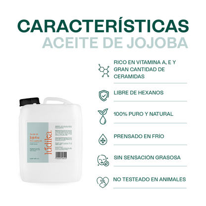 Aceite de Jojoba Cera natural | Facial, Capilar y Corporal | Seborregulador, Hidratante y Antioxidante Natural