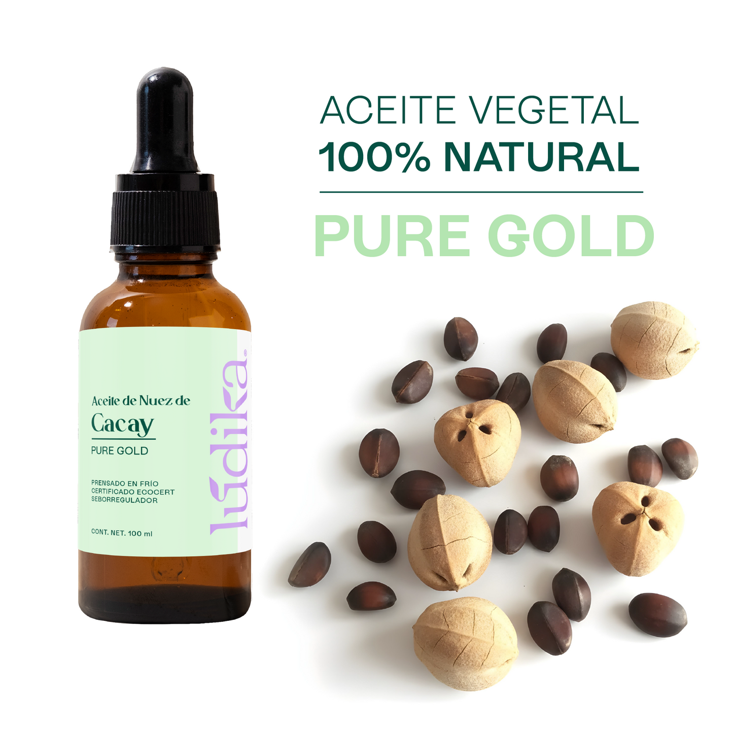 Aceite de Cacay | Facial, Capilar y Corporal | Antiedad, Antioxidante, Reducción de marchas, Cicatrizante