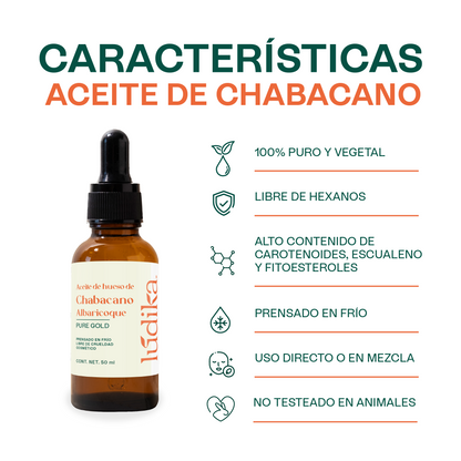 Aceite de Chabacano Albaricoque Virgen | Facial Capilar y Corporal | Antioxidante e Hidratación Suave para pieles maduras y secas