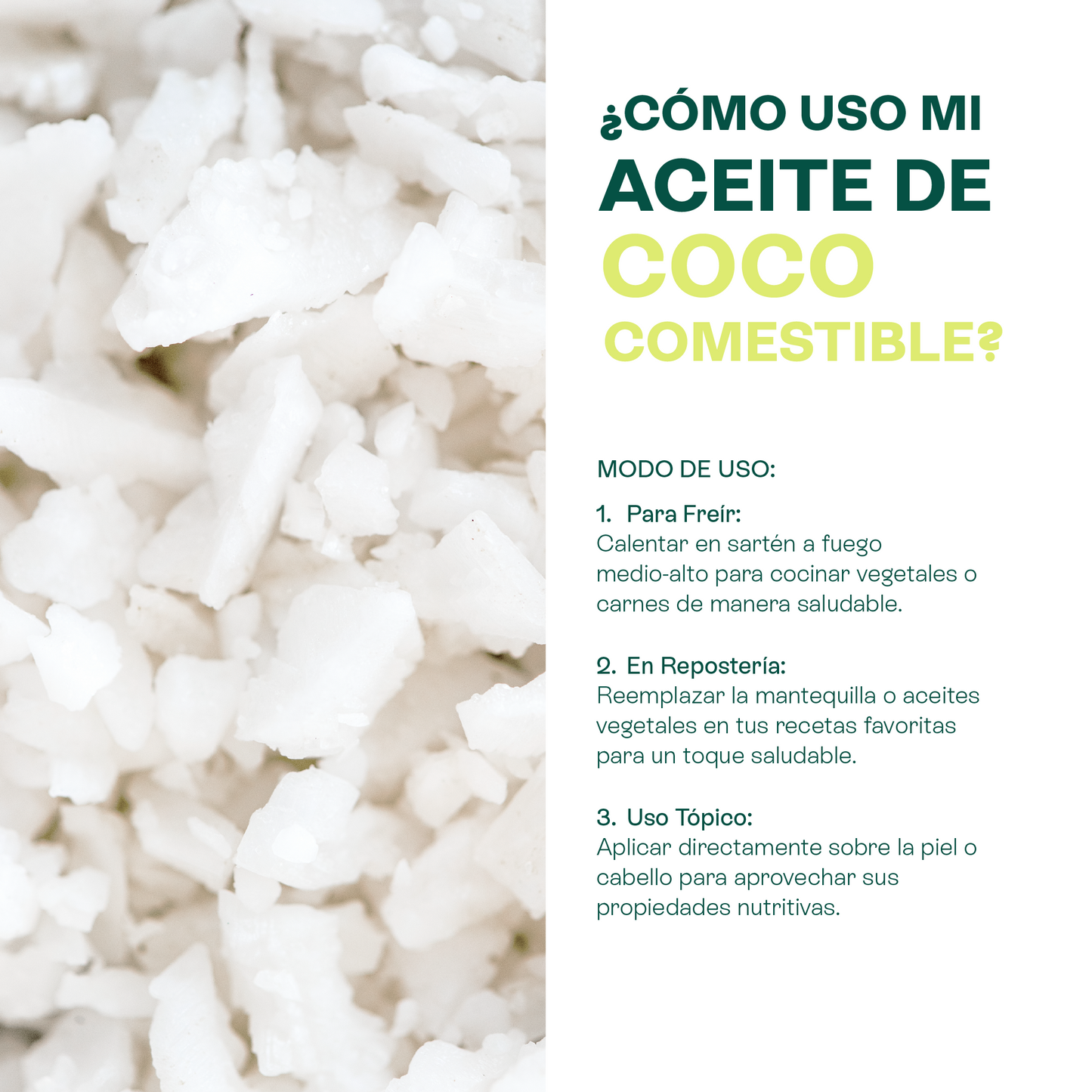 Aceite de Coco Comestible | El Tesoro Tropical 100% Puro para Tu Cocina y Tu Piel