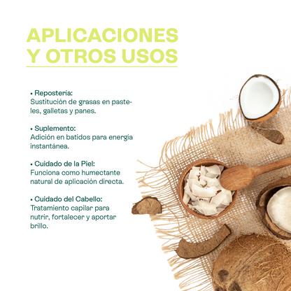 Aceite de Coco Comestible | El Tesoro Tropical 100% Puro para Tu Cocina y Tu Piel
