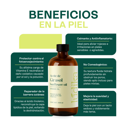 Aceite de Girasol | Facial, Capilar y Corporal | El Aliado Antioxidante y Aceite Base con Vitamina E